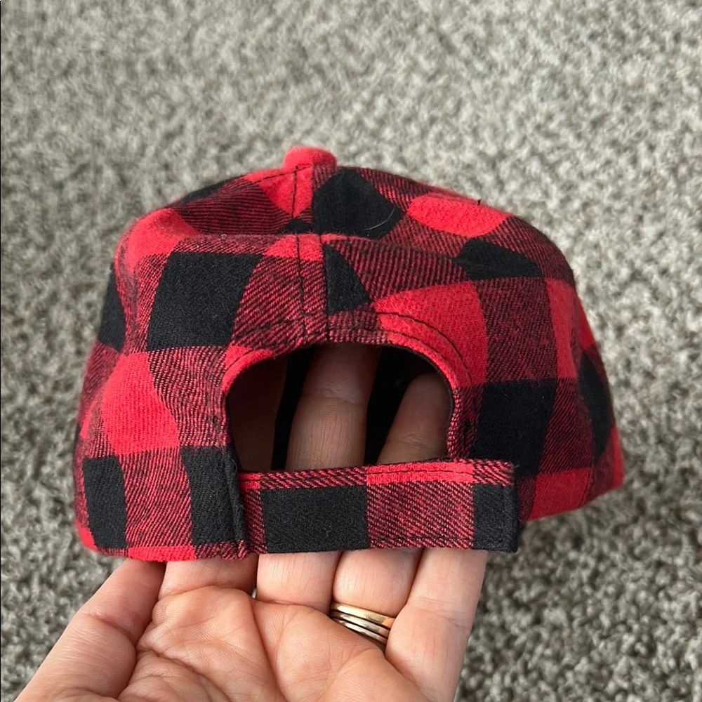 Toddler One Size Disney Red and Black Checkered Mickey Mouse Hat - Picture 2 of 3